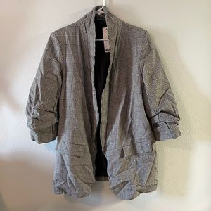 Shoulder padded plaid Blazer